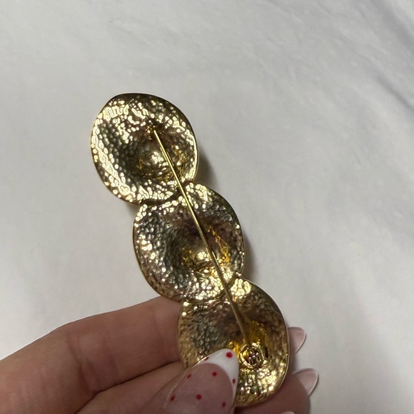 Vintage Gold Triple Disc Statement Brooch - Picture 2 of 3